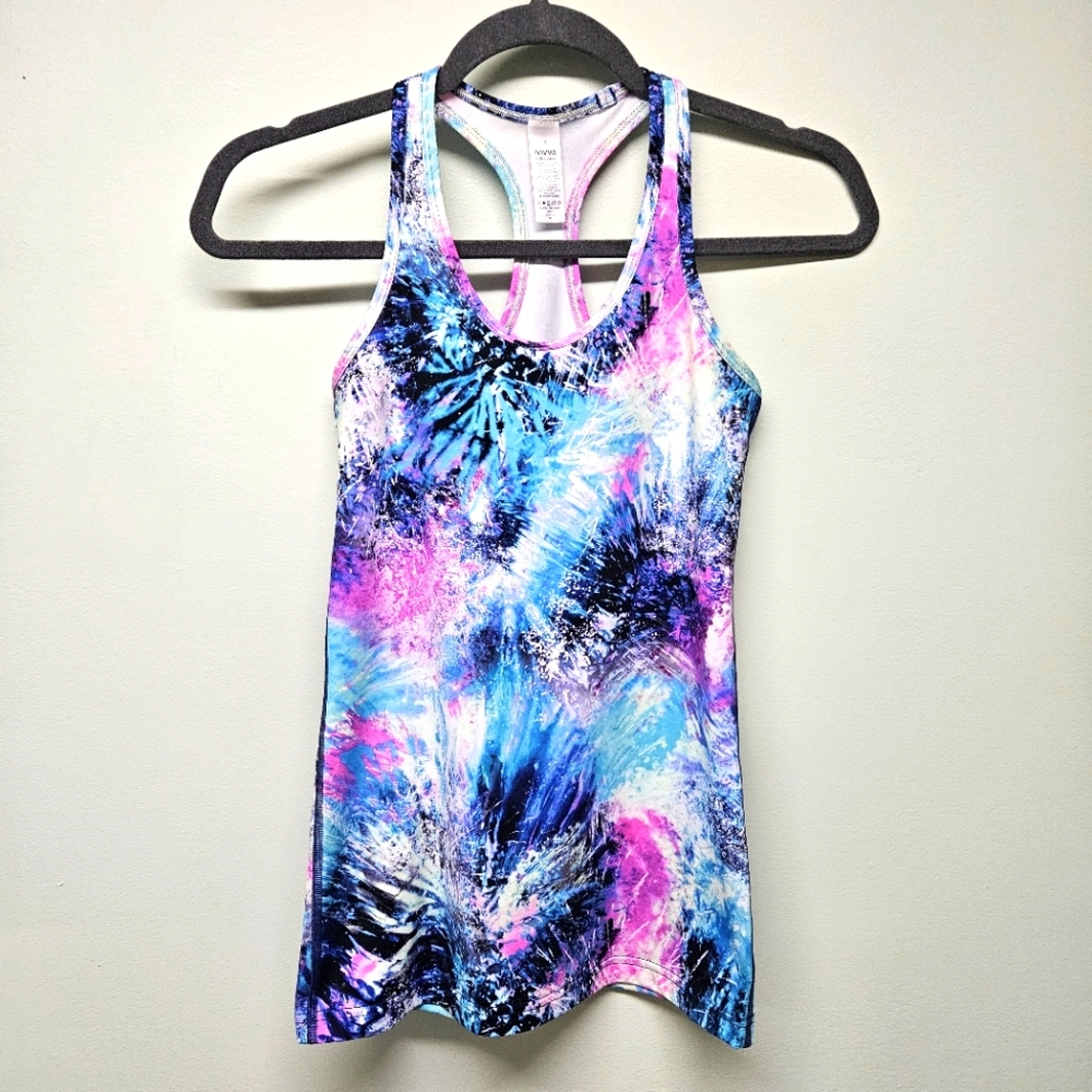 Ivivva Racerback Splatter Design Tank Sleeveless Active Top Girls Size 12
